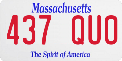 MA license plate 437QU0