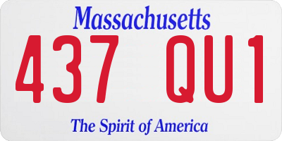 MA license plate 437QU1