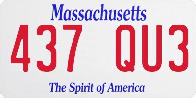 MA license plate 437QU3
