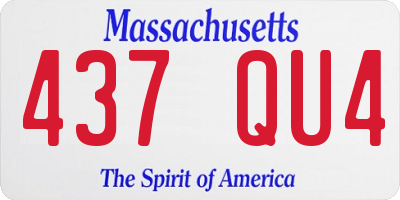 MA license plate 437QU4