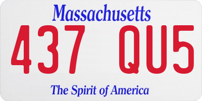 MA license plate 437QU5