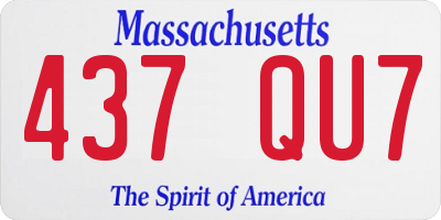 MA license plate 437QU7