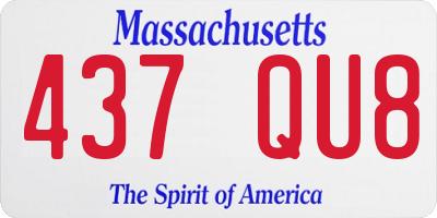 MA license plate 437QU8