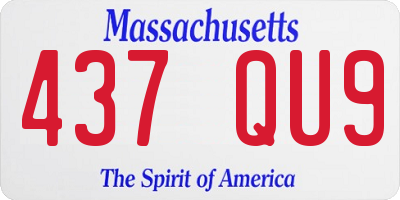 MA license plate 437QU9