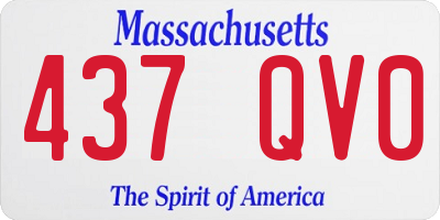 MA license plate 437QV0