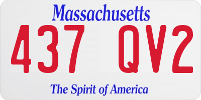 MA license plate 437QV2
