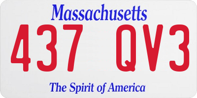 MA license plate 437QV3