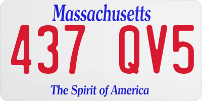 MA license plate 437QV5