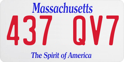MA license plate 437QV7