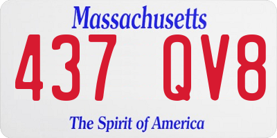 MA license plate 437QV8