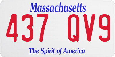 MA license plate 437QV9