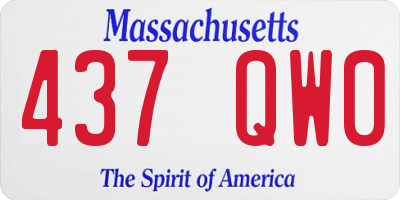 MA license plate 437QW0