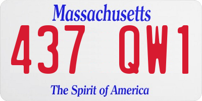 MA license plate 437QW1