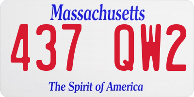 MA license plate 437QW2