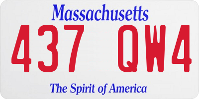 MA license plate 437QW4