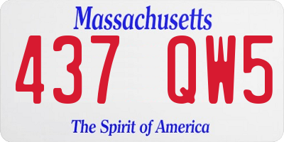 MA license plate 437QW5