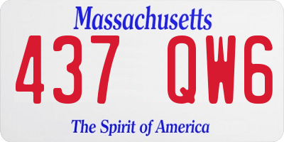 MA license plate 437QW6