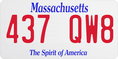 MA license plate 437QW8