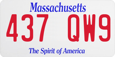 MA license plate 437QW9