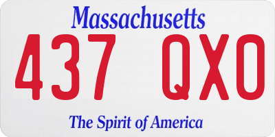 MA license plate 437QX0