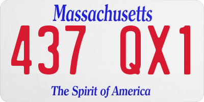 MA license plate 437QX1
