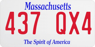 MA license plate 437QX4