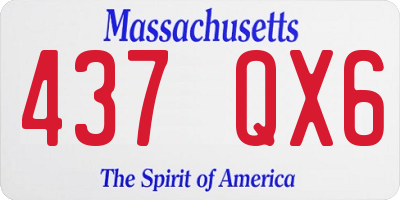 MA license plate 437QX6