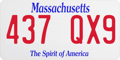 MA license plate 437QX9