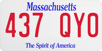 MA license plate 437QY0