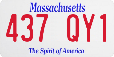 MA license plate 437QY1