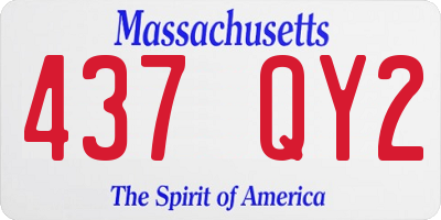 MA license plate 437QY2