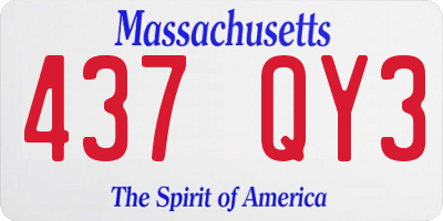 MA license plate 437QY3