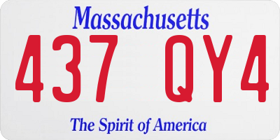 MA license plate 437QY4