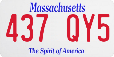 MA license plate 437QY5