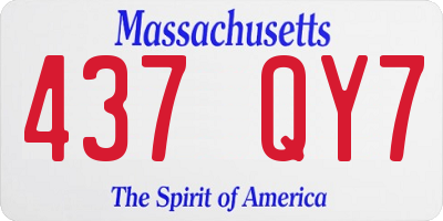 MA license plate 437QY7