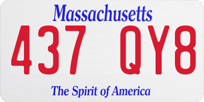 MA license plate 437QY8