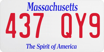 MA license plate 437QY9