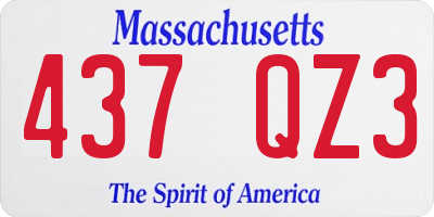 MA license plate 437QZ3