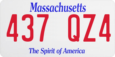 MA license plate 437QZ4