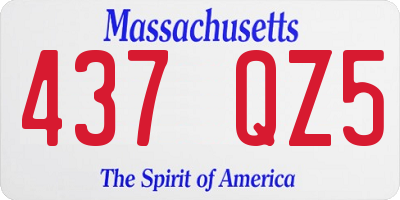 MA license plate 437QZ5