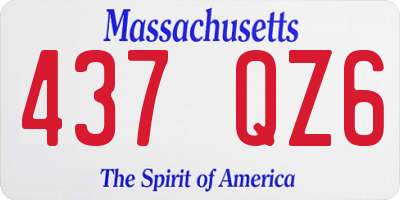 MA license plate 437QZ6