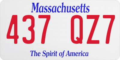 MA license plate 437QZ7