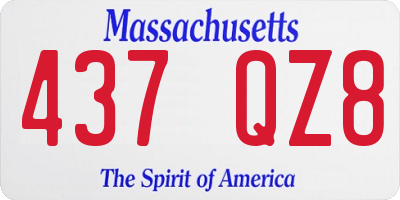MA license plate 437QZ8