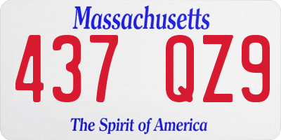 MA license plate 437QZ9
