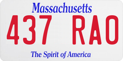 MA license plate 437RA0