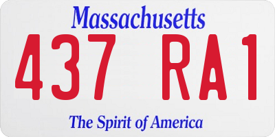MA license plate 437RA1