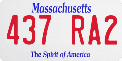 MA license plate 437RA2