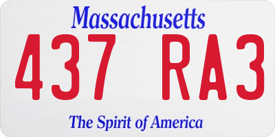 MA license plate 437RA3