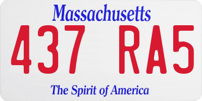 MA license plate 437RA5