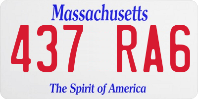 MA license plate 437RA6
